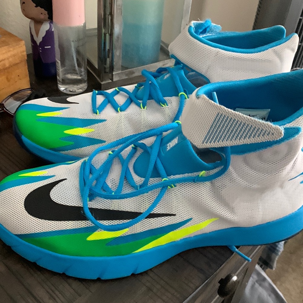 Zoom HyperRev White, Neon and Vivid Blue. Size 13.. Worn but wonderful condition